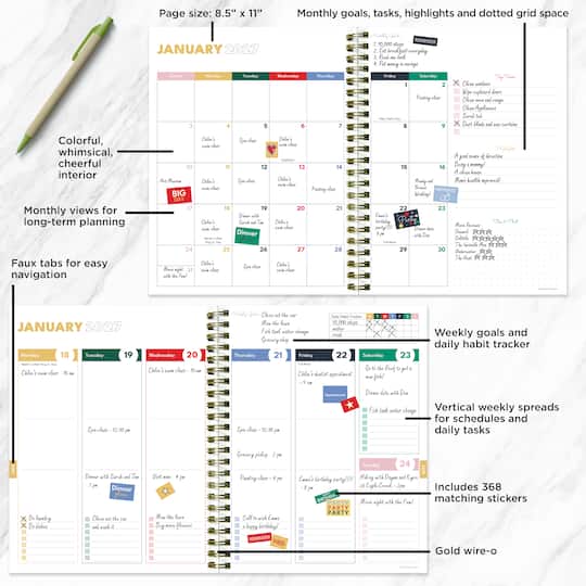 July 2026 - June 2027 Lovely Lemon Medium Weekly Monthly Planner